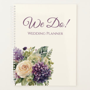 Agenda Buquê De Flor Roxo Por Aquarela- Planner De Casame