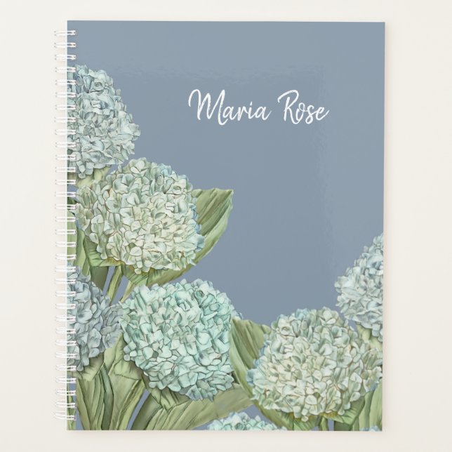 Agenda Buquê de Hydrangea azul Dusty (Frente)