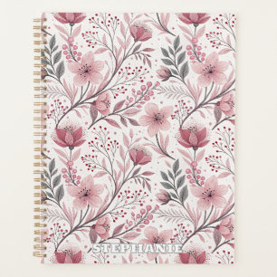 Agenda Buquê Floral Rosa com Acentos de Frutas