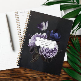 Agenda Buquê Floral Violeta Escuro Elegante | Personaliza