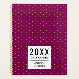Agenda Burgundy Amarelo Dourado Pontos Daily