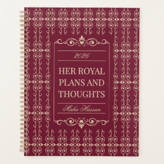 Agenda Burgundy & Gold Planner | Personalized Name & Year
