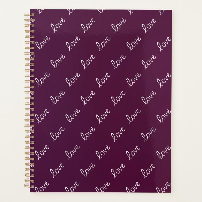 Agenda Burgundy Plum "Love" (Frente)