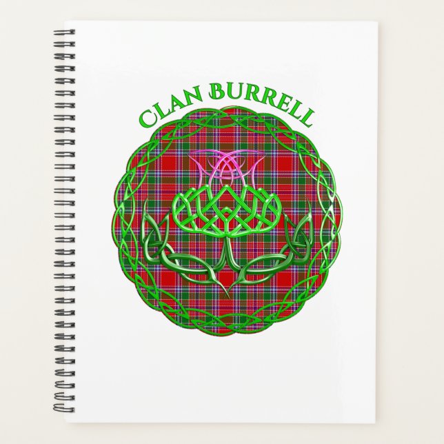 Agenda Burrell Scottish Tartan Celtic Thistle (Frente)