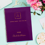 Agenda Business logo purple gold elegant monogram 2023<br><div class="desc">A stylish,  classic purple background.  Personalize and add your business,  company logo,  a text,  year and personal name.  Golden letters.  If you want it without text,  use your back-space key to delete.</div>