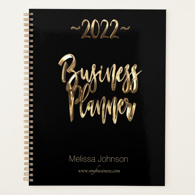 Agenda Business Planner 2022 Black and Dourado Script Mod (Frente)