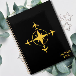 Agenda Bússola de Aviação Minimalista Viagem de Avião Per