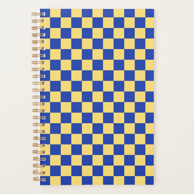 Agenda Butter yellow and blue checkered board pattern (Frente)