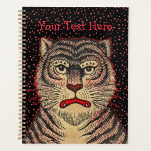 Agenda Cabeça de Tigre Asiático Riscado Rosto Vermelho Po