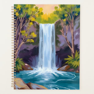 Agenda Cachoeira Azul   Pintura da Natureza Paisagem Flor