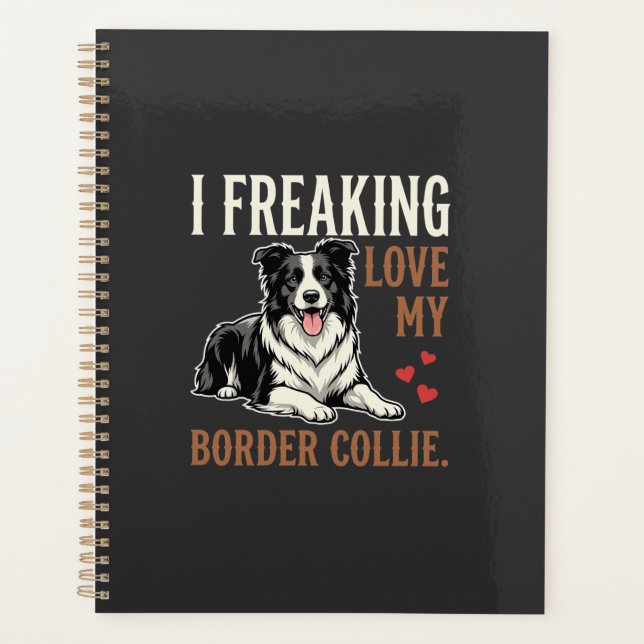 Agenda Cachorro Amor Border Collie Engraçado (Frente)
