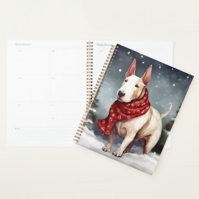 Agenda Cachorro Bull Terrier na Neve Natal (Exibição)
