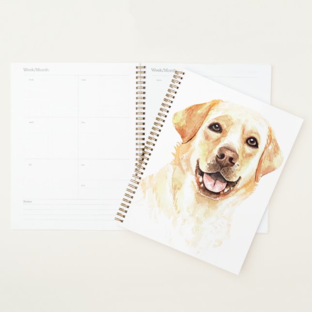 Agenda Cachorro Cachorro Amarelo Aquarela Labrador Retrie (Exibição)