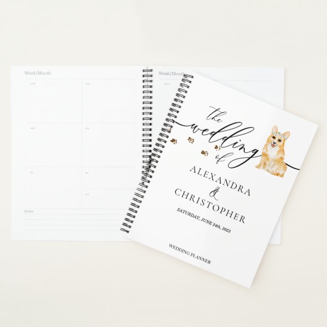 Agenda Cachorro corgi amor casamento (Exibição)