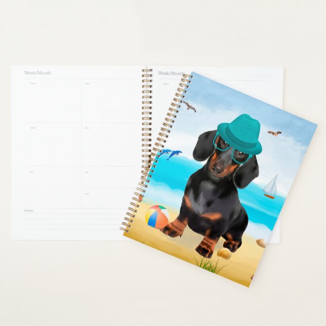 Agenda Cachorro Dachshund na Praia  (Exibição)