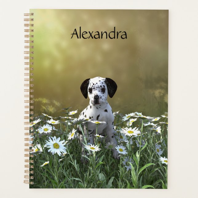 Agenda Cachorro Dalmaciano em Daisies (Frente)