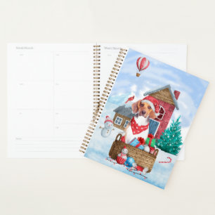 Agenda Cachorro De Beagle Na Casa De Cachorro De Natal Da