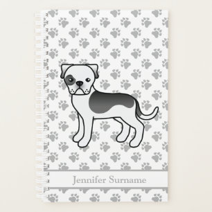 Agenda Cachorro de Cartoon Negro Piebaldo Americano