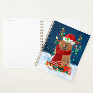 Agenda Cachorro de Vaca na Neve com presentes de Natal