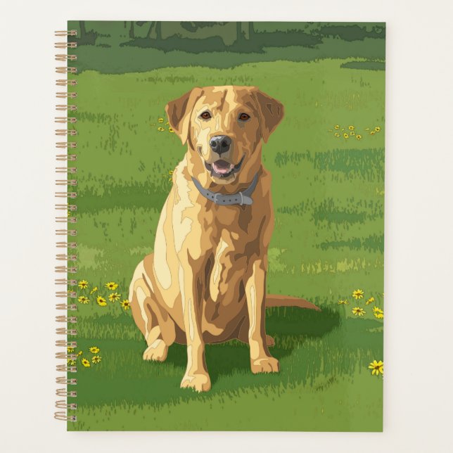 Agenda Cachorro do Retriever Labrador Amarelo (Frente)