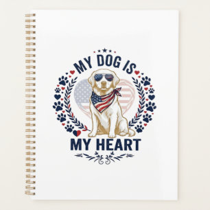 Agenda Cachorro É Coração Bandeira Americana Óculos de So