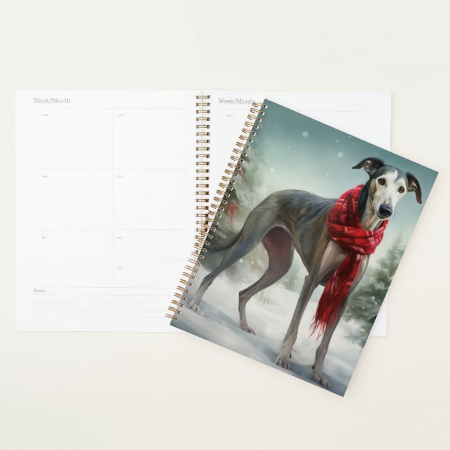 Agenda Cachorro Greyhound na Neve Natal (Exibição)