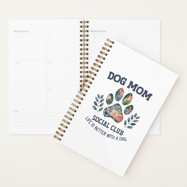 Agenda Cachorro Mãe Paw Floral (Exibição)