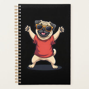 Agenda Cachorro Pug Engraçado Dabbing Dança Animais Pets