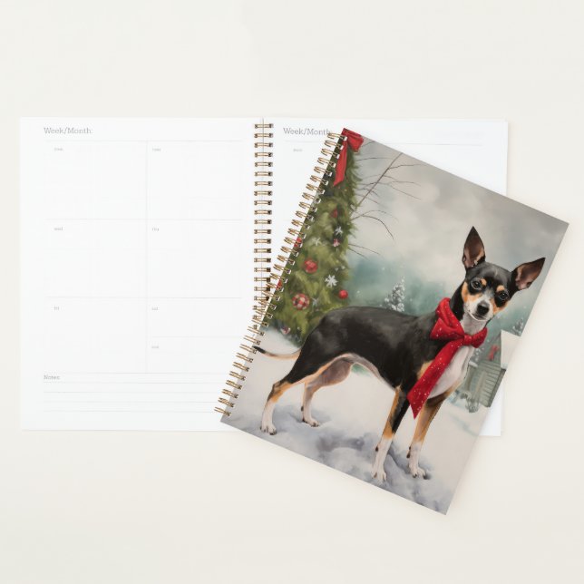 Agenda Cachorro Rat Terrier na Neve Natal  (Exibição)