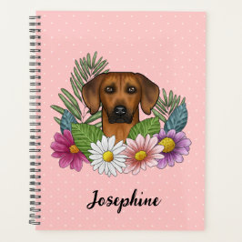 Agenda Cachorro Rhodesian Ridgeback Cabeça Floral Colorid