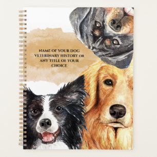 Agenda Cachorro rodeado de grandes raças aquarela arte r
