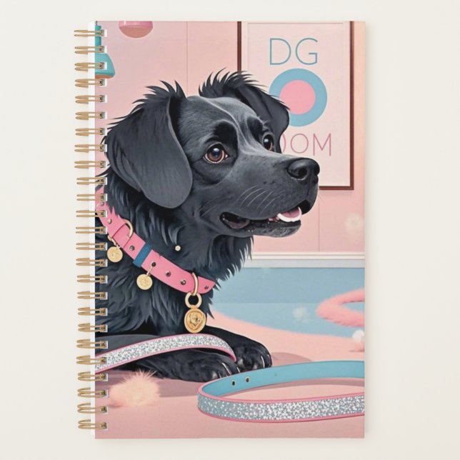 Agenda Cachorro rosa, azul, blusa, mãe (Frente)