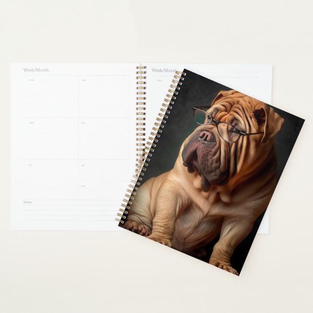 Agenda Cachorro Shar Pei Inteligente com Design de Livro (Exibição)