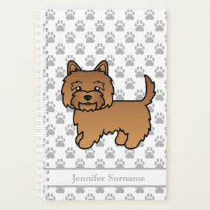 Agenda Cachorro Vermelho Terrier Cachorro com patas e nom