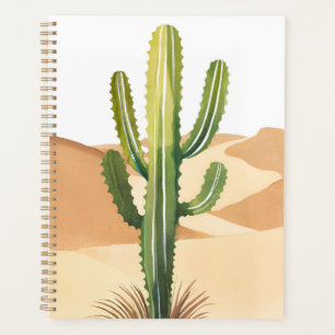 Agenda Cacto do Deserto Cactos Verdes Aquarela