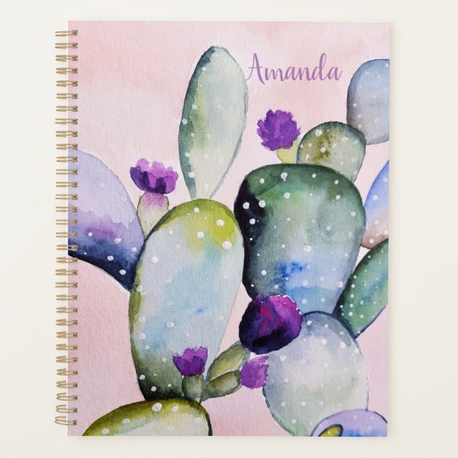Agenda Cacto Flor Roxo (Nopal) (Frente)
