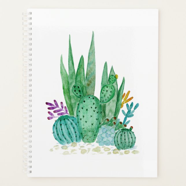 Agenda Cactus, aquarela (Frente)