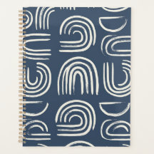 Caderno Abstrato Arco Azul-Marinho | Moderno