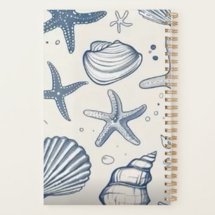 Agenda Caderno de conchas e oceano