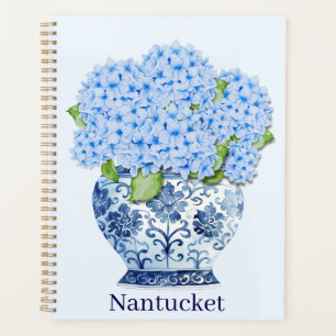 Agenda Caderno de Nantucket Floral em Chinoiserie Azul e