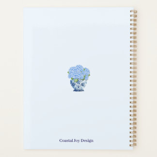 Agenda Caderno de Nantucket Floral em Chinoiserie Azul e