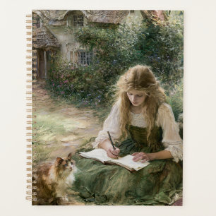 Agenda Caderno de Notas do Jardim da Casa de Campo Vintag