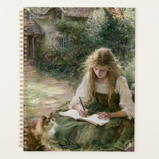 Agenda Caderno de Notas do Jardim da Casa de Campo Vintag
