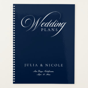 Agenda Caderno de Planejamento de Caligrafia Azul Marfim