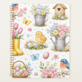 Agenda Caderno de Planejamento de Páscoa de Jardim de Pri