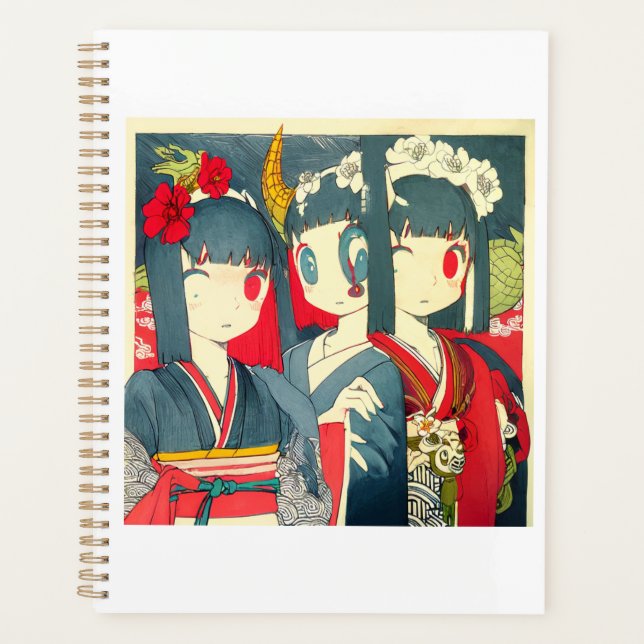 Agenda caderno demônio kimono (Frente)