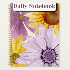 Agenda "Caderno Diário" | Girassol Vibrante & Roxo 