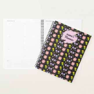 Agenda Caderno Espiral com Padrão Personalizado de Flores