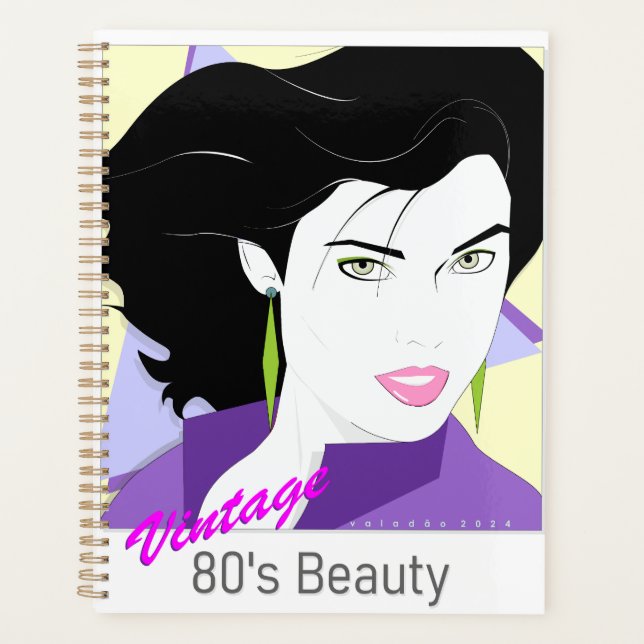 Agenda Caderno Espiral - com rosto de mulher 80s Style (Frente)