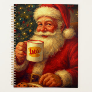 Agenda Caderno espiral de Natal Papai Noel Vintage Caneca